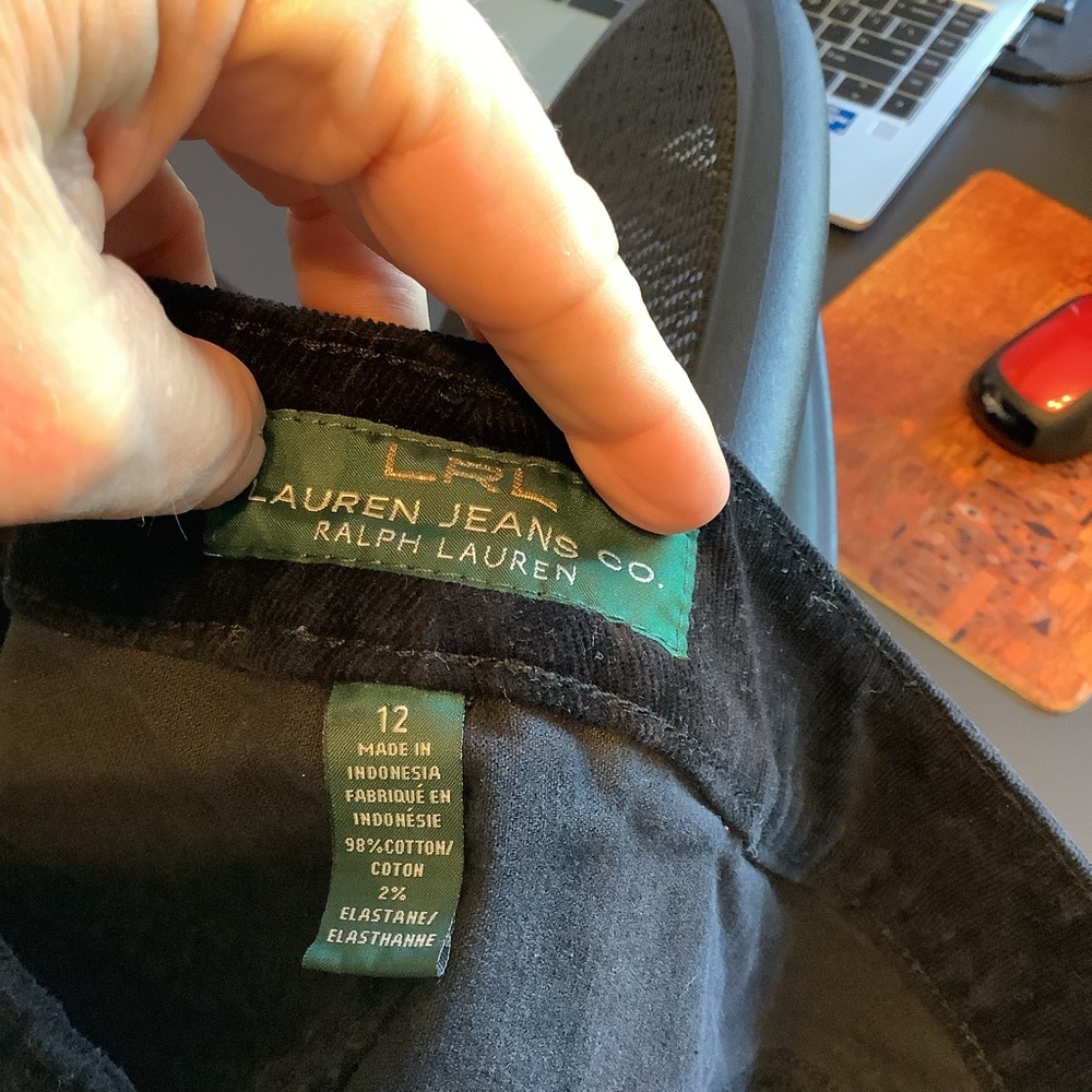 Ralph Lauren Black Corduroy‎ Women's Pants - Picture 5 of 5